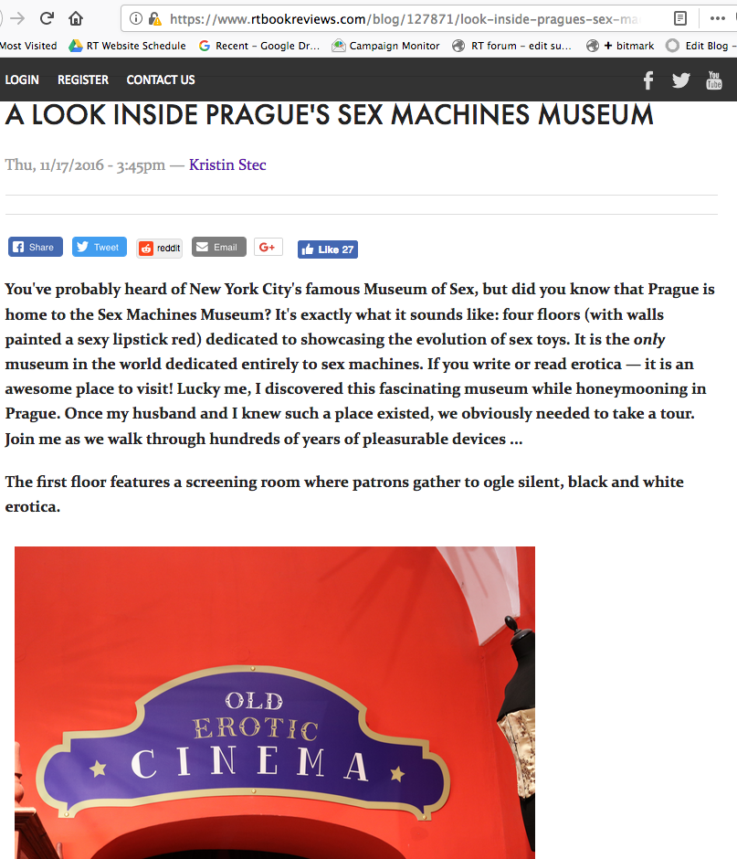 Prague Sex Machines Museum Article