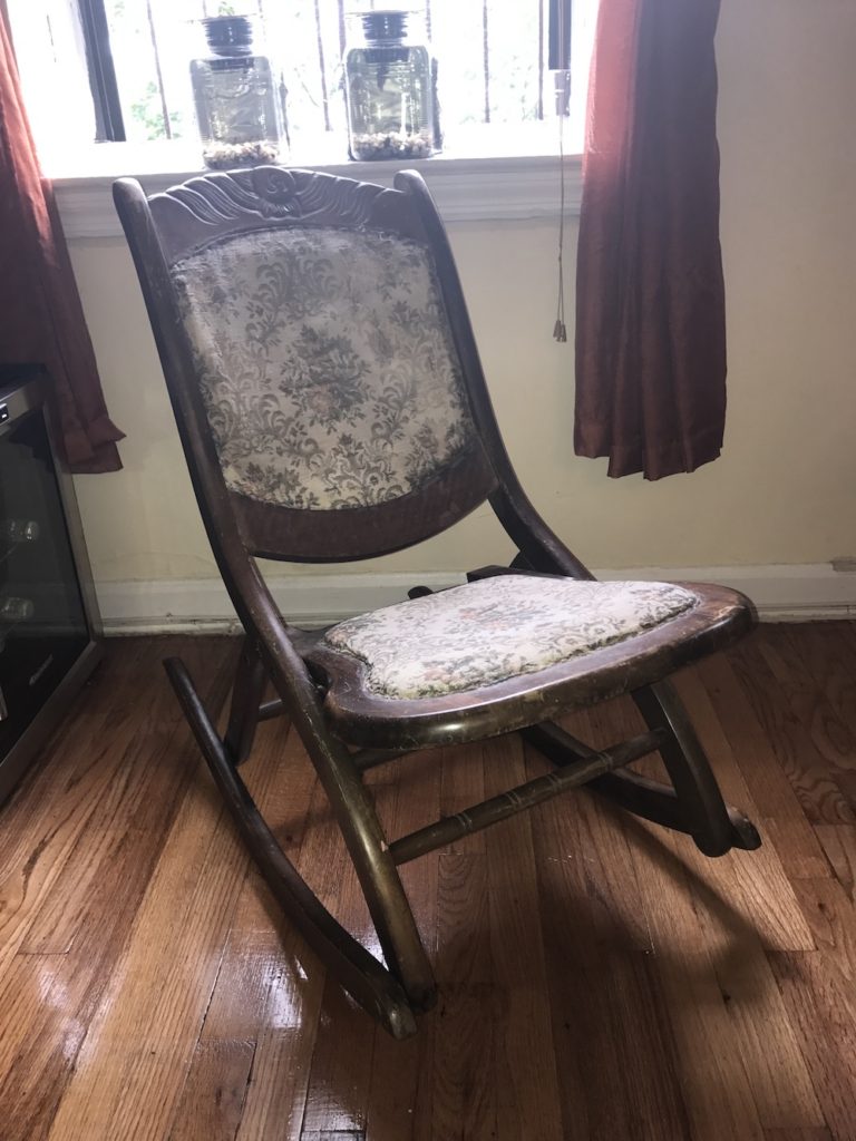 Victorian era folding rocking chair