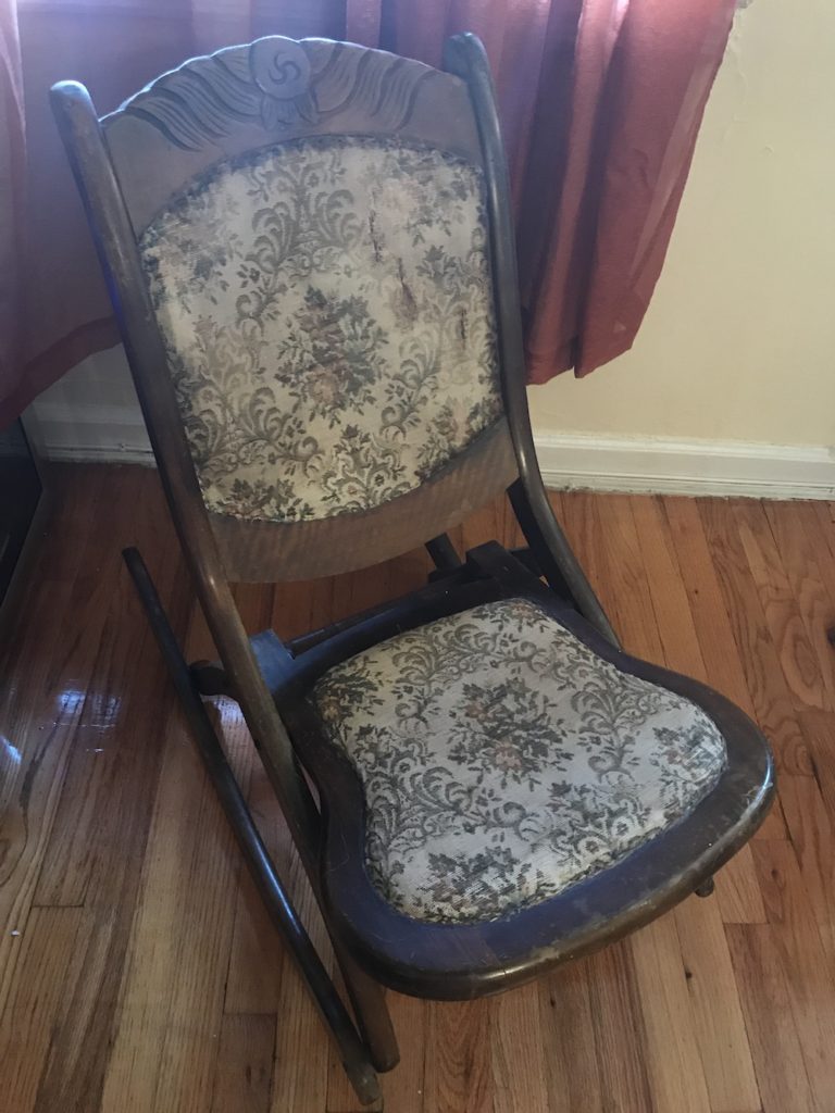 Victorian era folding rocking chair